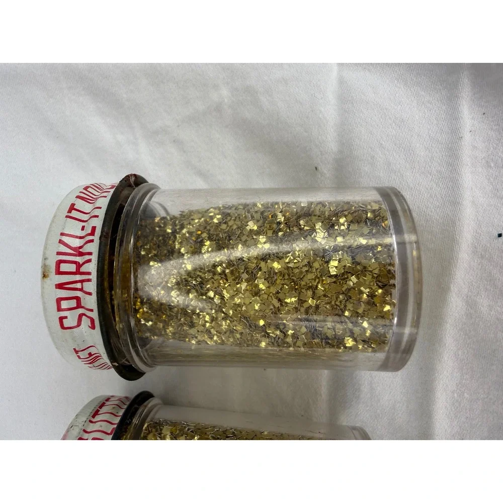 Vintage SPARKL-IT Gold Glitter Two (2) 0.5 oz. Jars‎